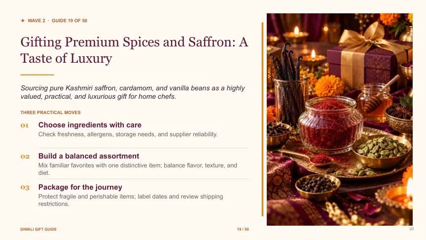Diwali gift guide slide 19: Gifting Premium Spices and Saffron: A Taste of Luxury