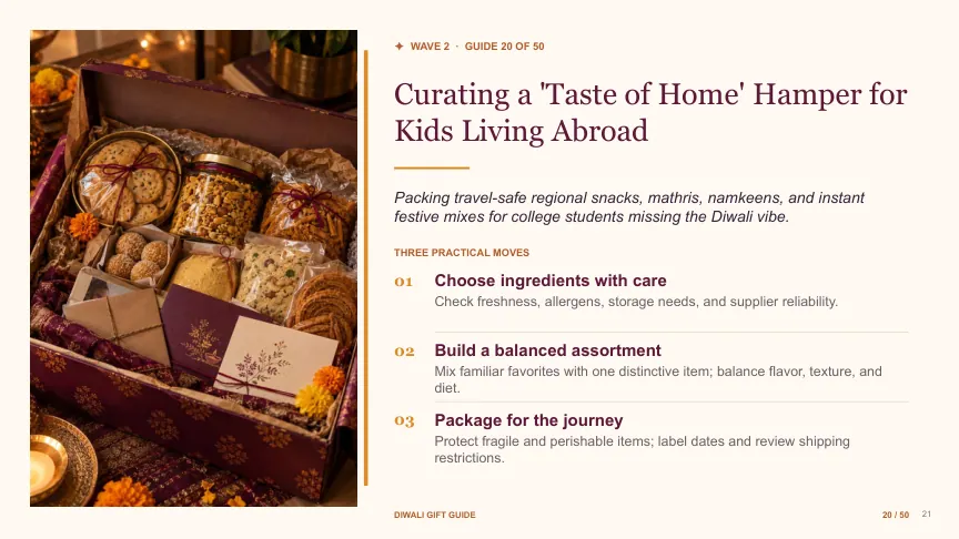 Diwali gift guide slide 20: Curating a 'Taste of Home' Hamper for Kids Living Abroad