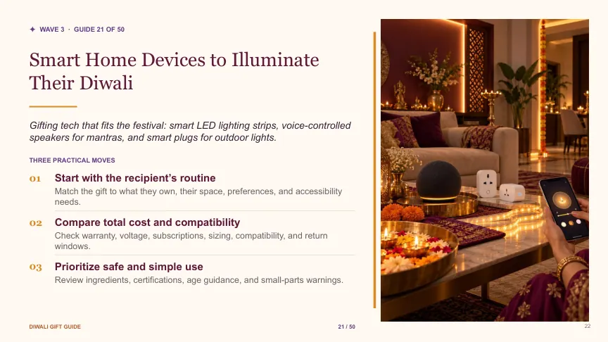 Diwali gift guide slide 21: Smart Home Devices to Illuminate Their Diwali