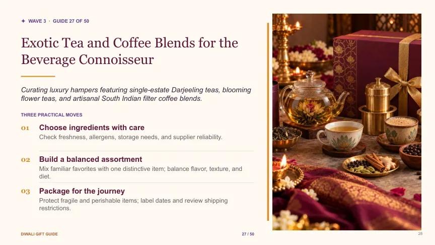 Diwali gift guide slide 27: Exotic Tea and Coffee Blends for the Beverage Connoisseur