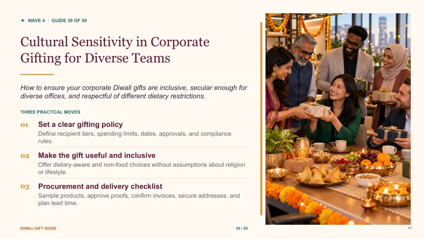 Diwali gift guide slide 39: Cultural Sensitivity in Corporate Gifting for Diverse Teams