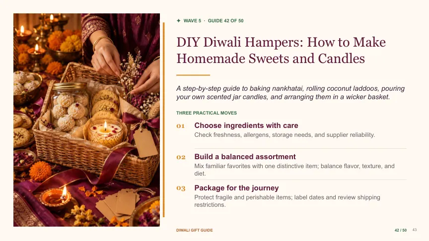 Diwali gift guide slide 42: DIY Diwali Hampers: How to Make Homemade Sweets and Candles
