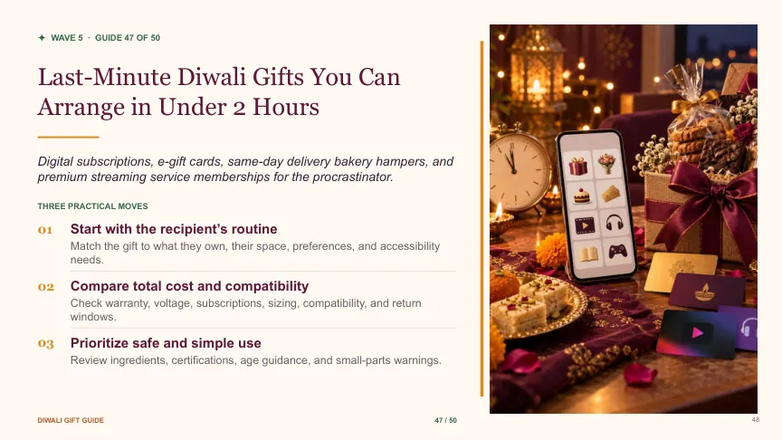 Diwali gift guide slide 47: Last-Minute Diwali Gifts You Can Arrange in Under 2 Hours