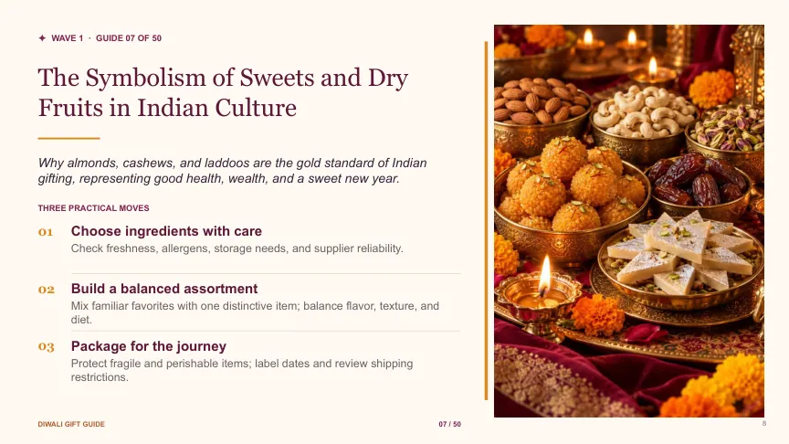 Diwali gift guide slide 7: The Symbolism of Sweets and Dry Fruits in Indian Culture