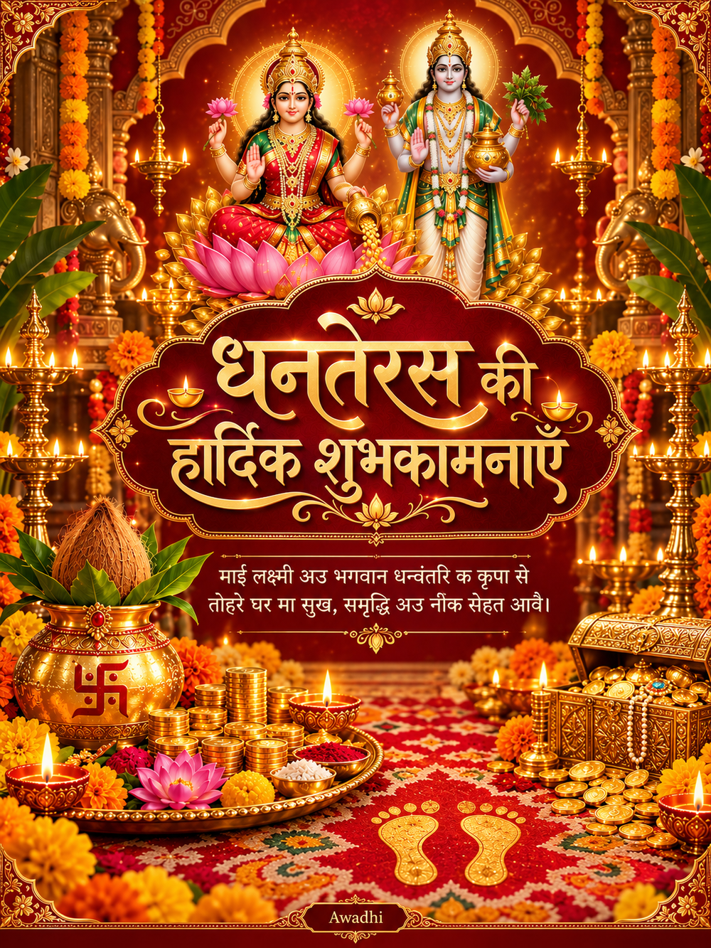 Dhanteras Card Awdhi - Dhanteras greeting image
