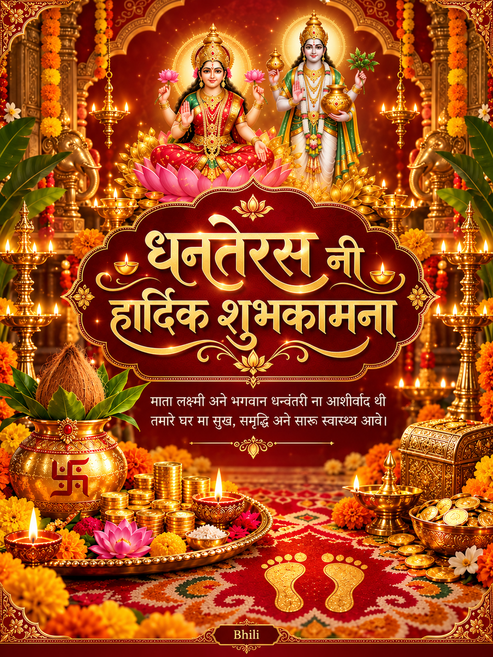 Dhanteras Card Bhili - Dhanteras greeting image