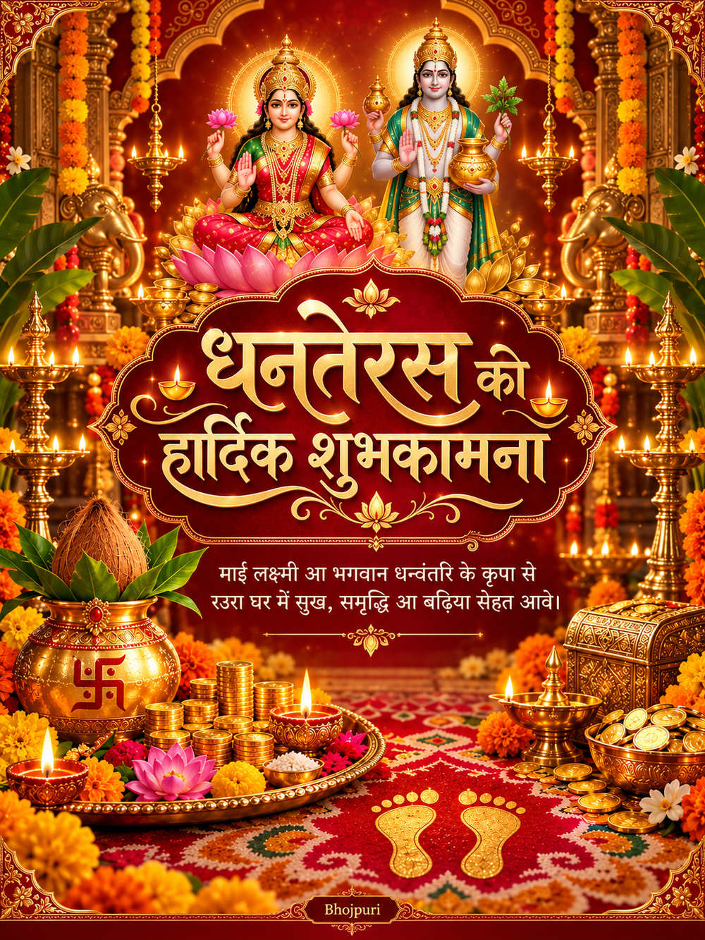 Dhanteras Card Bhojpuri - Dhanteras greeting image