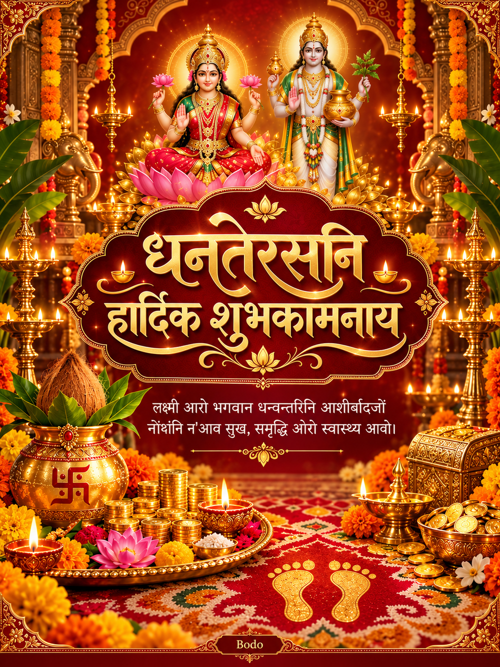 Dhanteras Card Bodo - Dhanteras greeting image