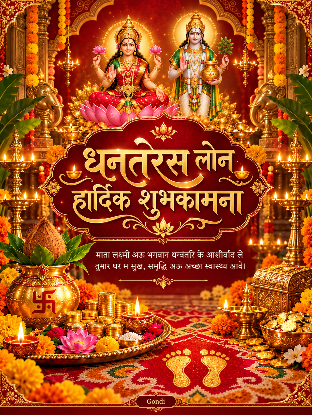Dhanteras Card Gondi - Dhanteras greeting image