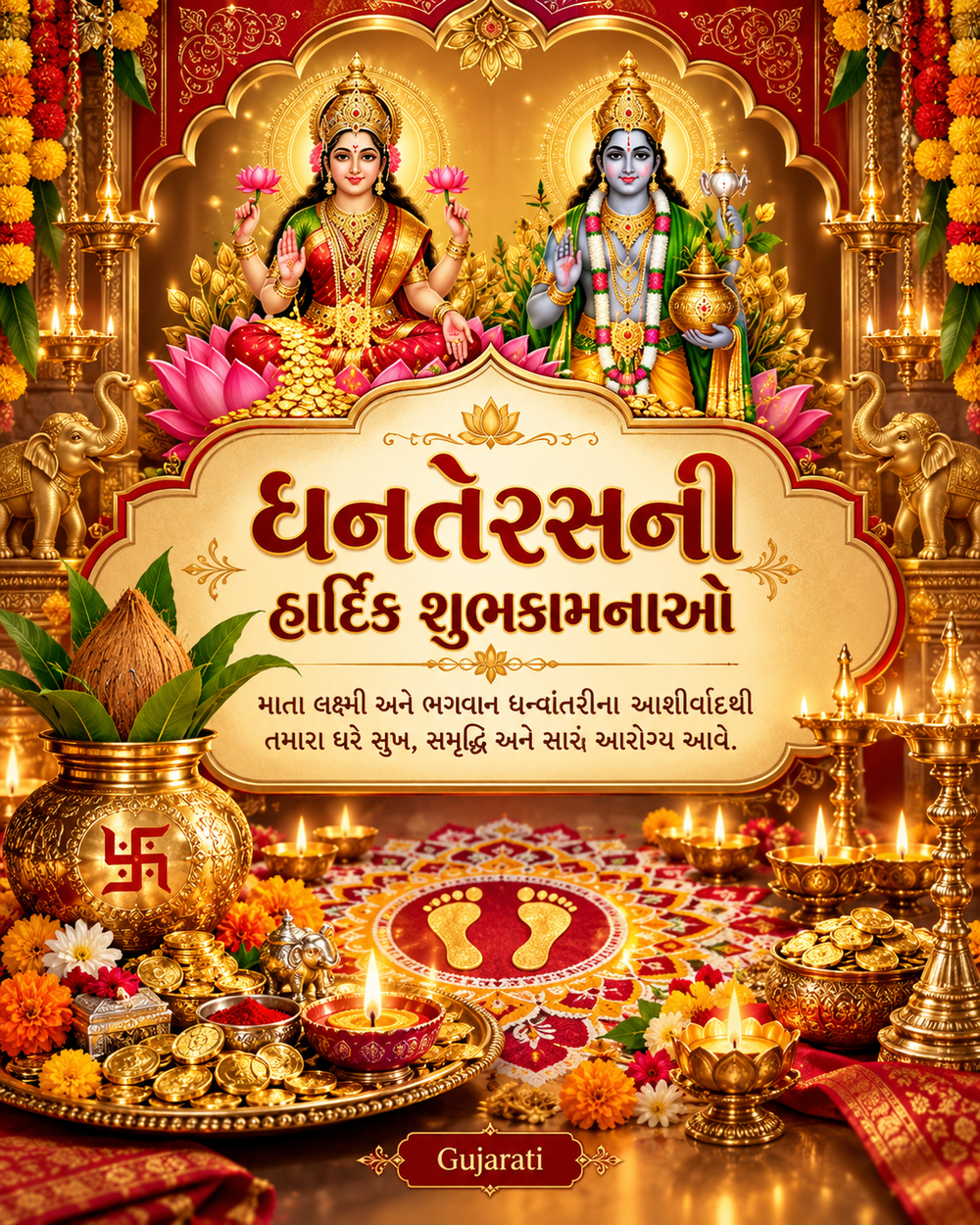 Dhanteras Card Gujarati - Dhanteras greeting image