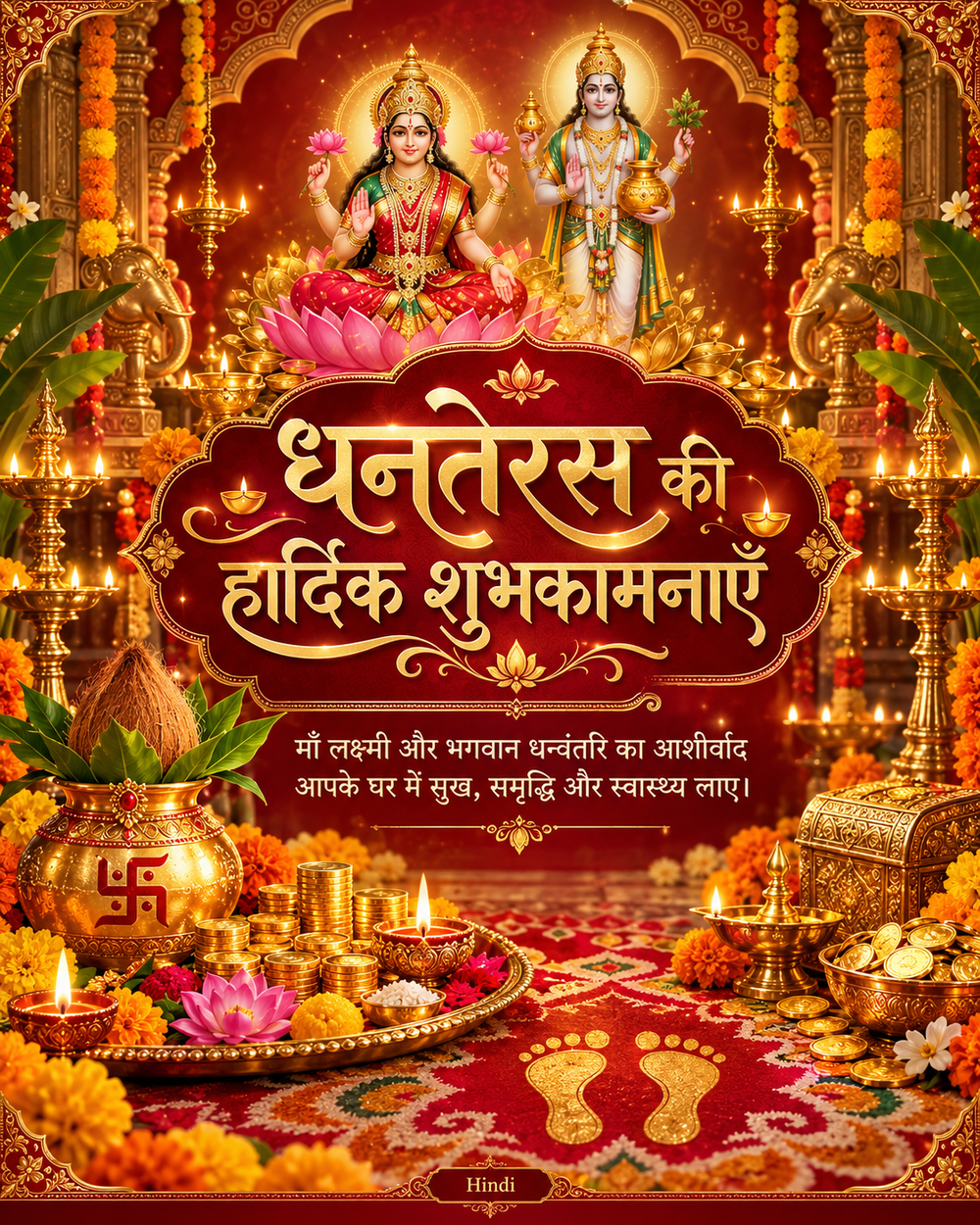 Dhanteras Card Hindi - Dhanteras greeting image