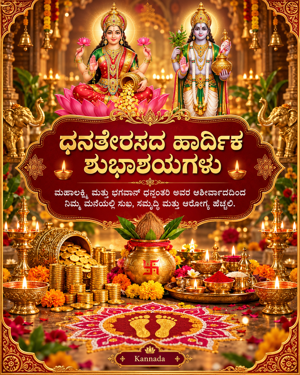 Dhanteras Card Kannada - Dhanteras greeting image