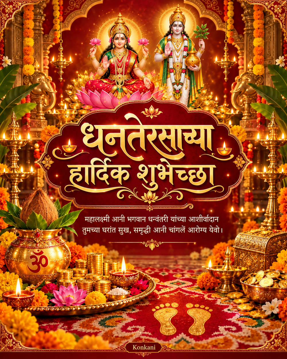 Dhanteras Card Konkani - Dhanteras greeting image