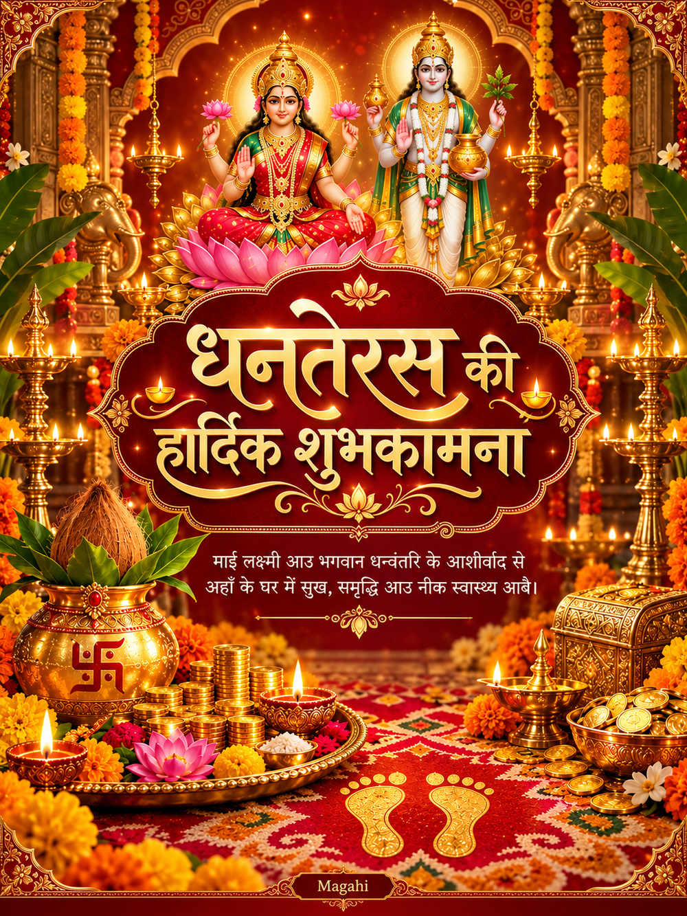 Dhanteras Card Maghai - Dhanteras greeting image