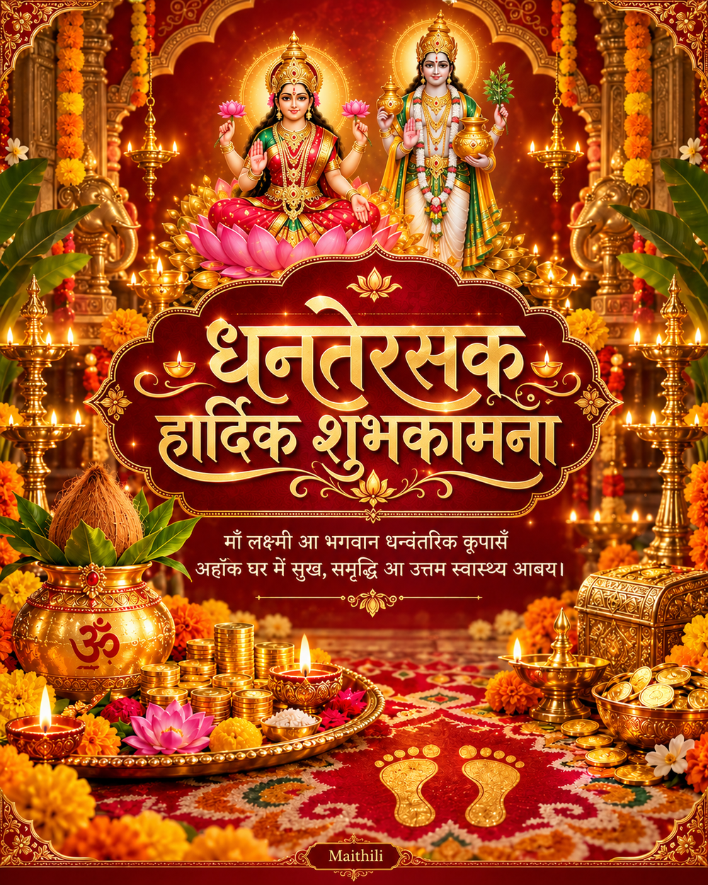 Dhanteras Card Maithili - Dhanteras greeting image