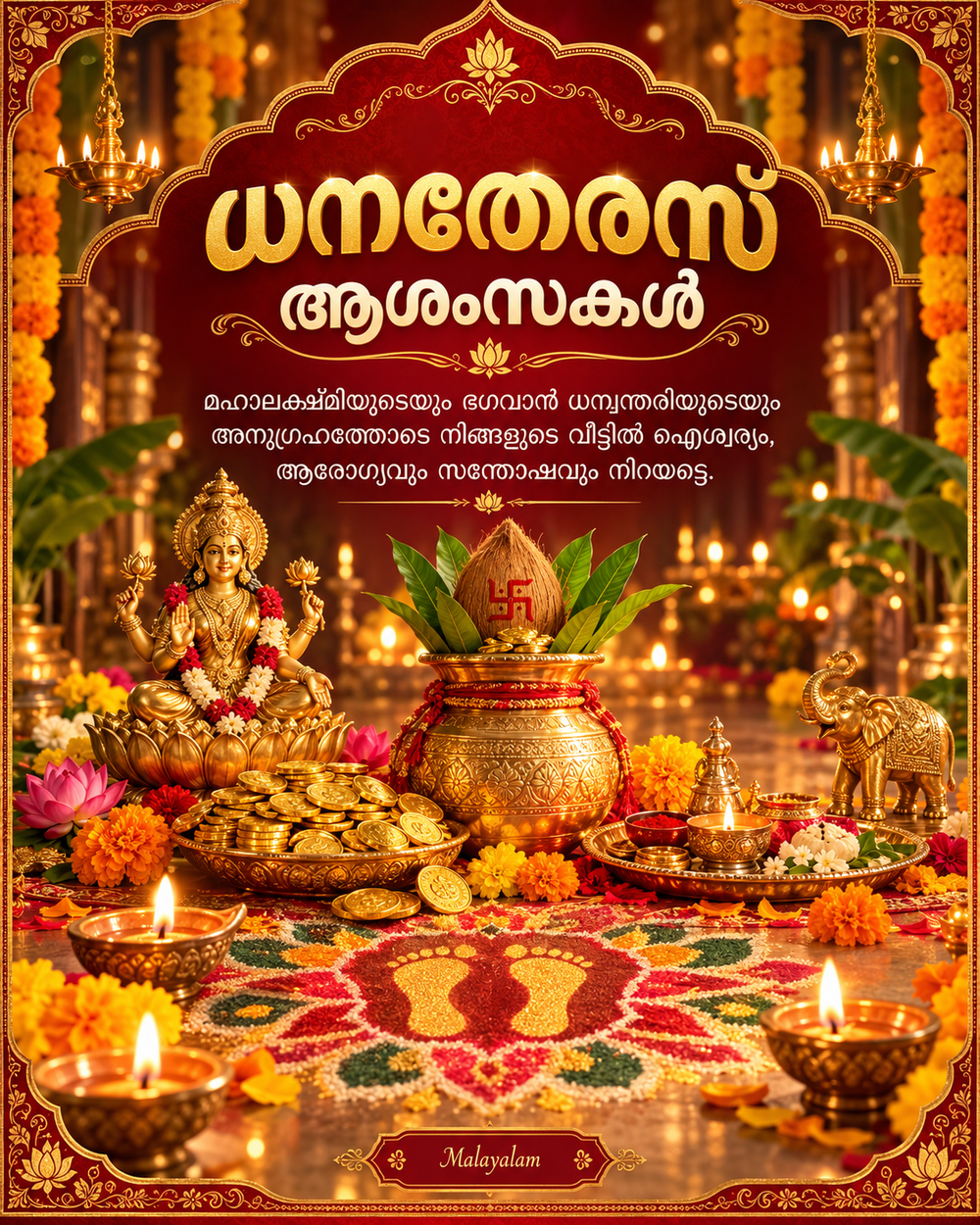 Dhanteras Card Malayalam - Dhanteras greeting image