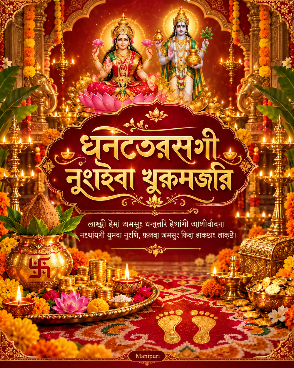 Dhanteras Card Manipuri - Dhanteras greeting image