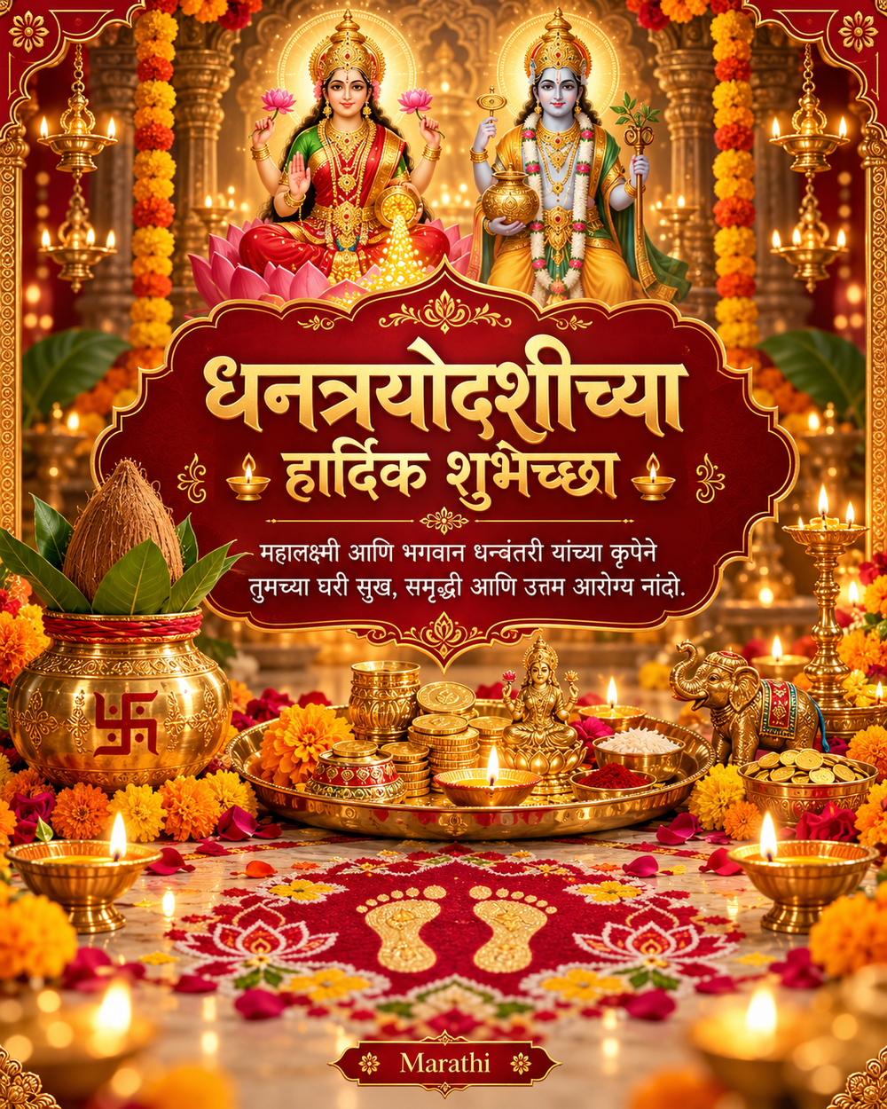 Dhanteras Card Marathi - Dhanteras greeting image