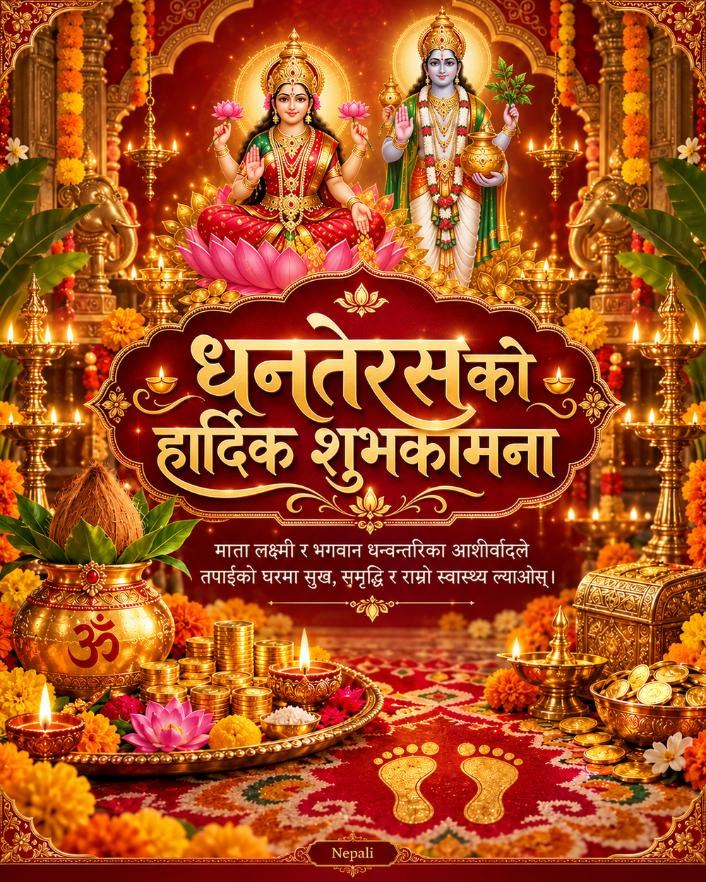 Dhanteras Card Nepali - Dhanteras greeting image