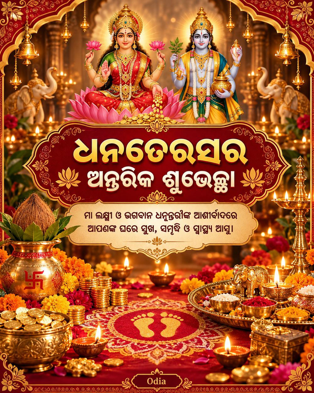 Dhanteras Card Odia - Dhanteras greeting image