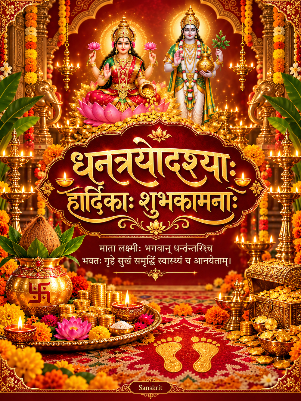 Dhanteras Card Sanskrit - Dhanteras greeting image