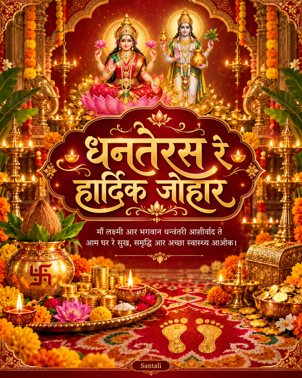 Dhanteras Card Santali - Dhanteras greeting image