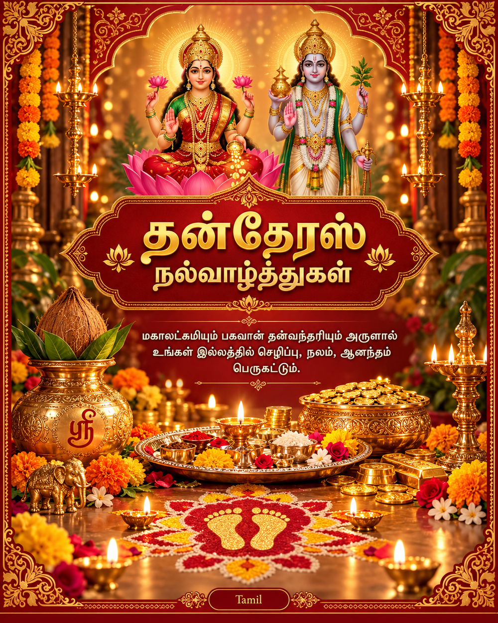 Dhanteras Card Tamil - Dhanteras greeting image