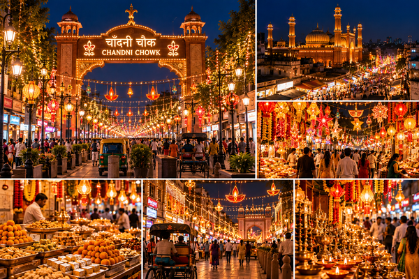Festival decorations in Chandni Chowk Delhi