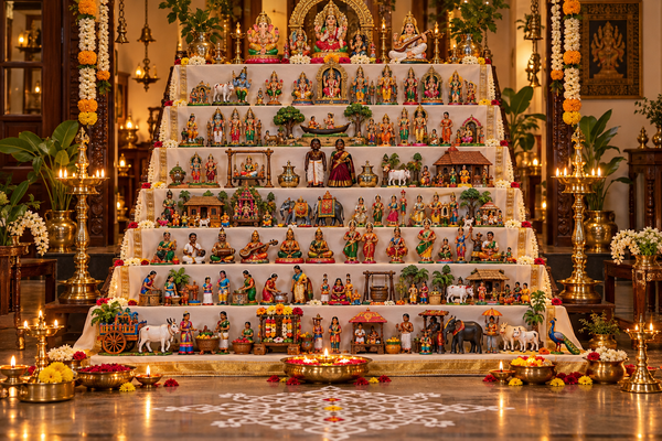 Traditional Golu doll decorations